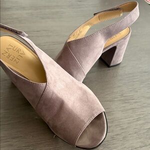Naturalizer Taupe Peep-Toe Slingback Heels